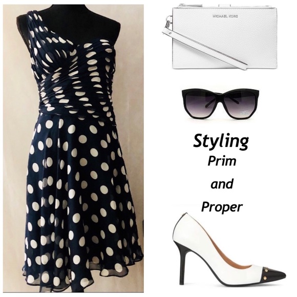 *Adrianna Papell One-Shoulder Vintage Dress - Picture 9 of 14